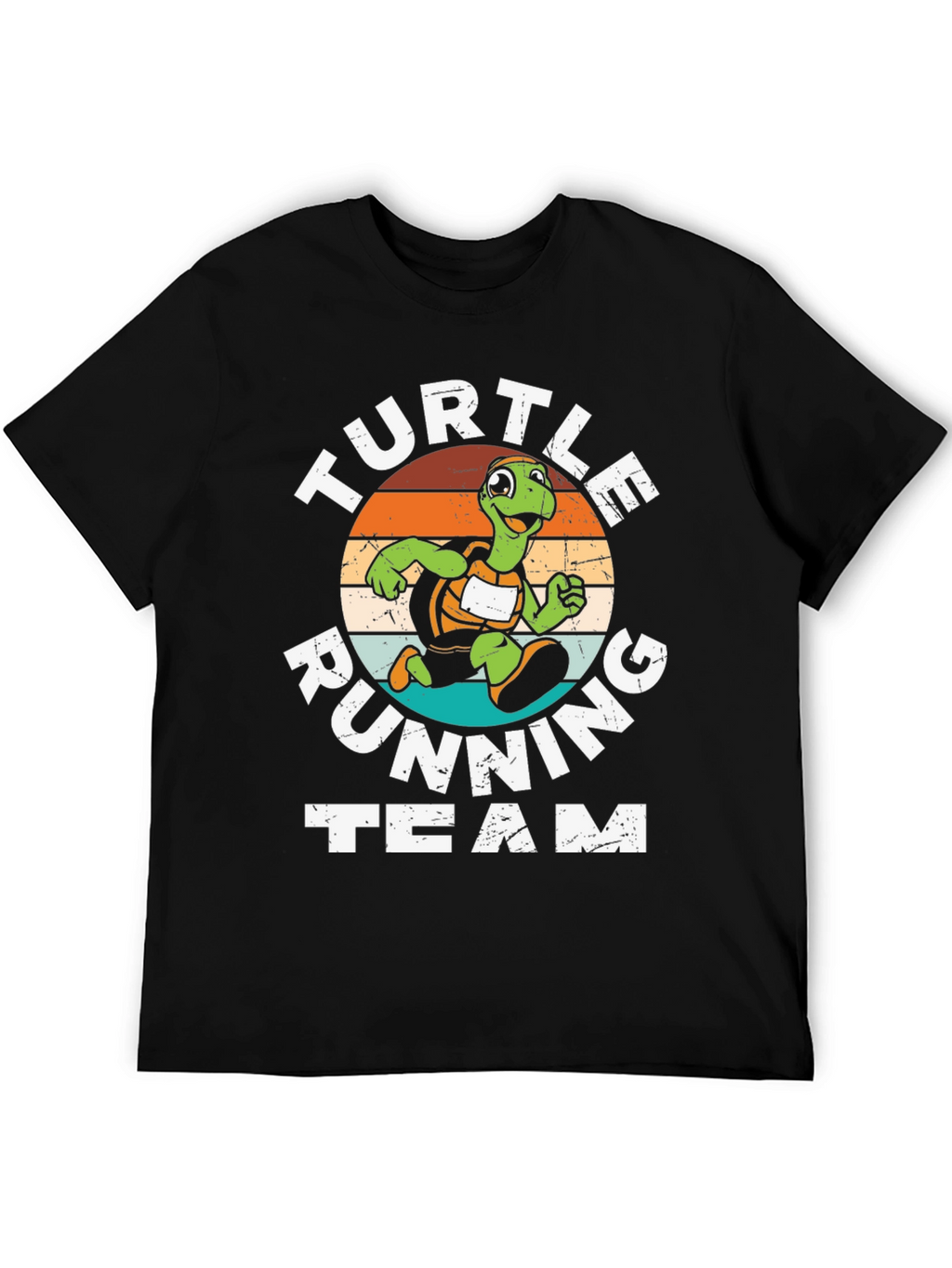 Turtle Running Team Graphic Tee - Black Cotton Blend