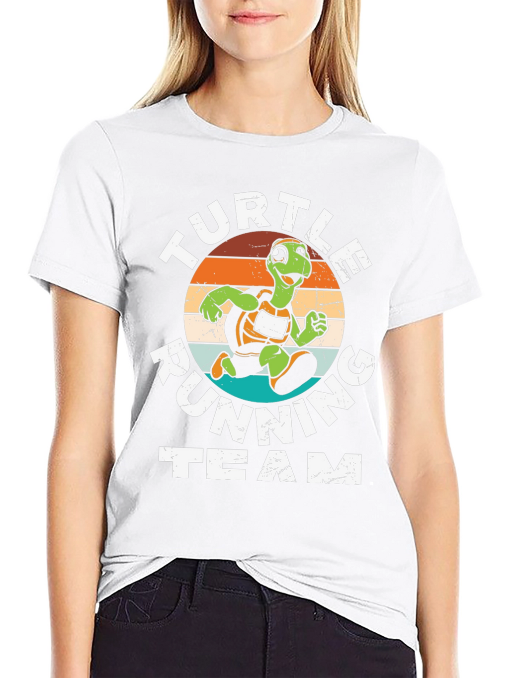 Turtle Running Team Graphic Tee - Black Cotton Blend
