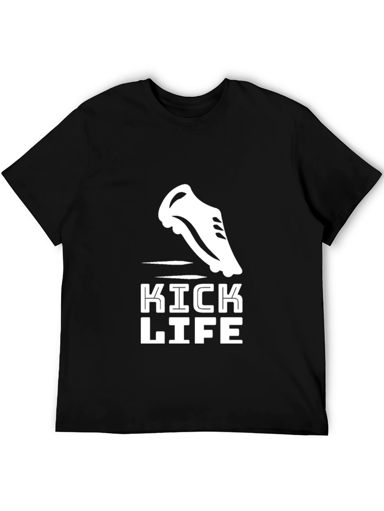 Kick Life Graphic Tee - Black Cotton T-Shirt