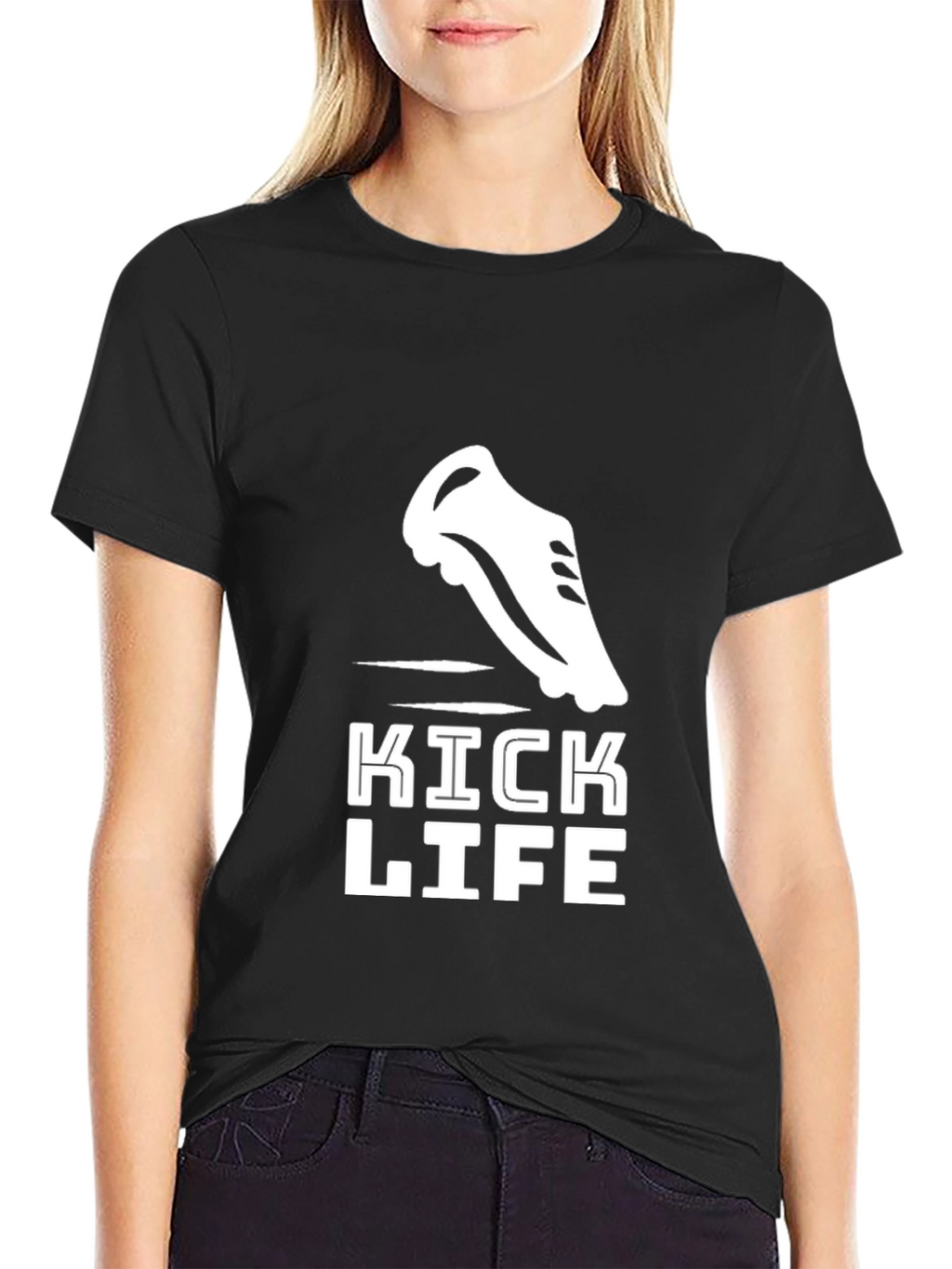 Kick Life Graphic Tee - Black Cotton T-Shirt