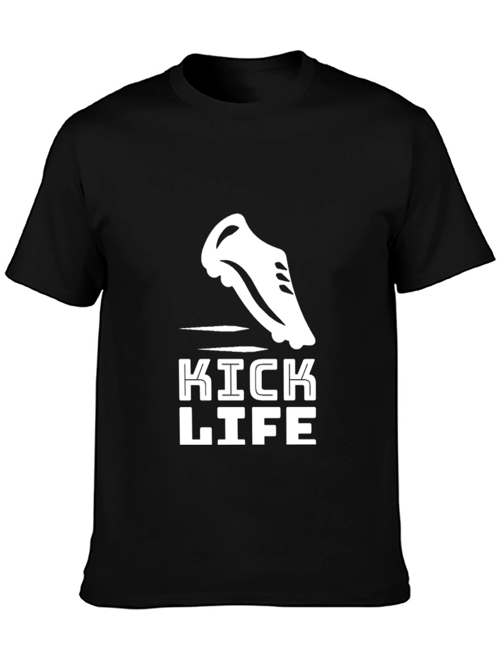 Kick Life Graphic Tee - Black Cotton T-Shirt