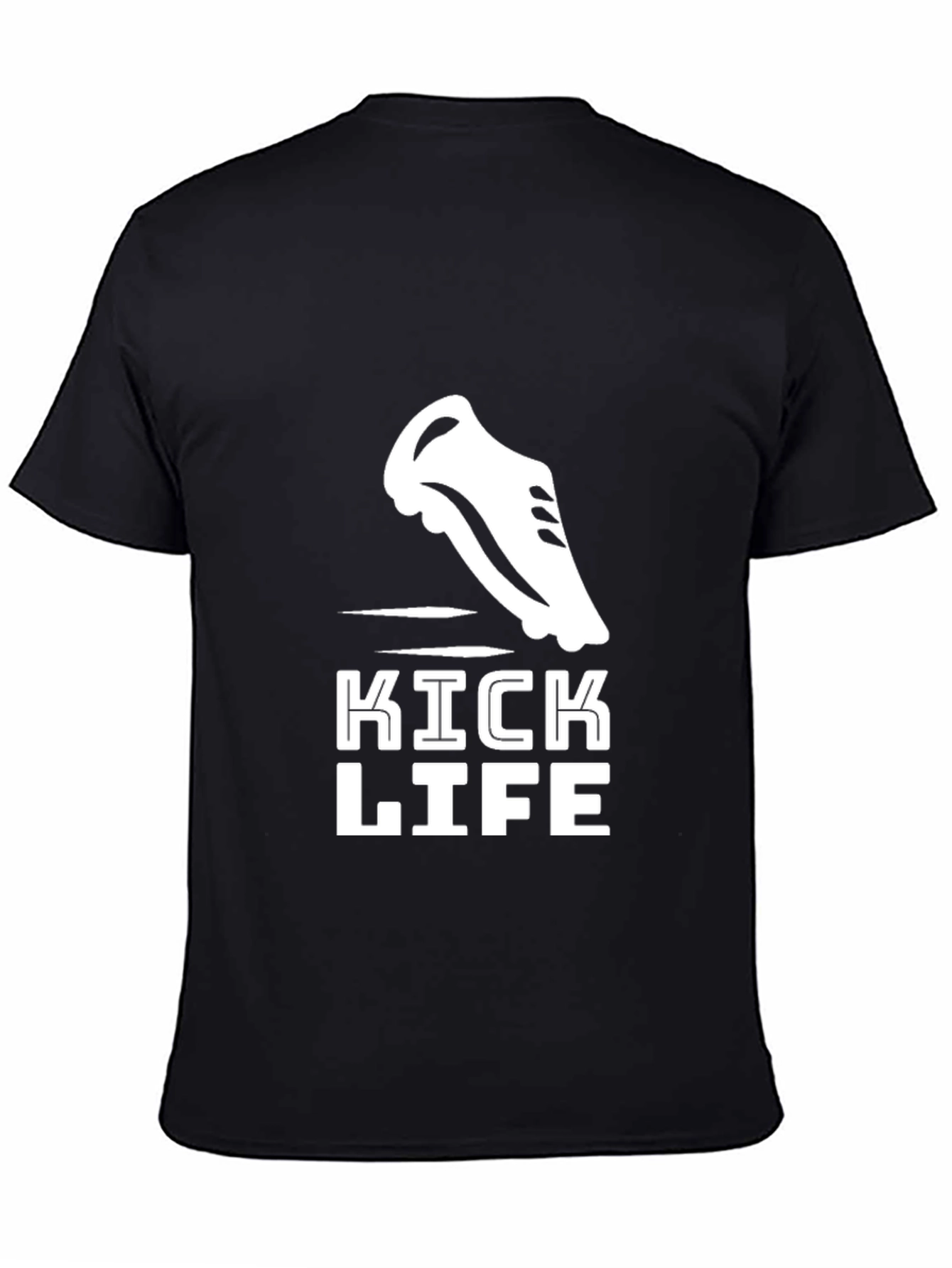 Kick Life Graphic Tee - Black Cotton T-Shirt