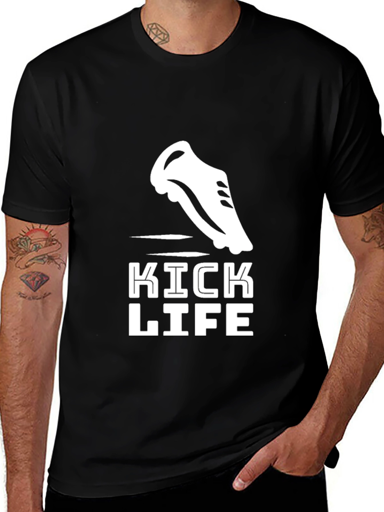 Kick Life Graphic Tee - Black Cotton T-Shirt