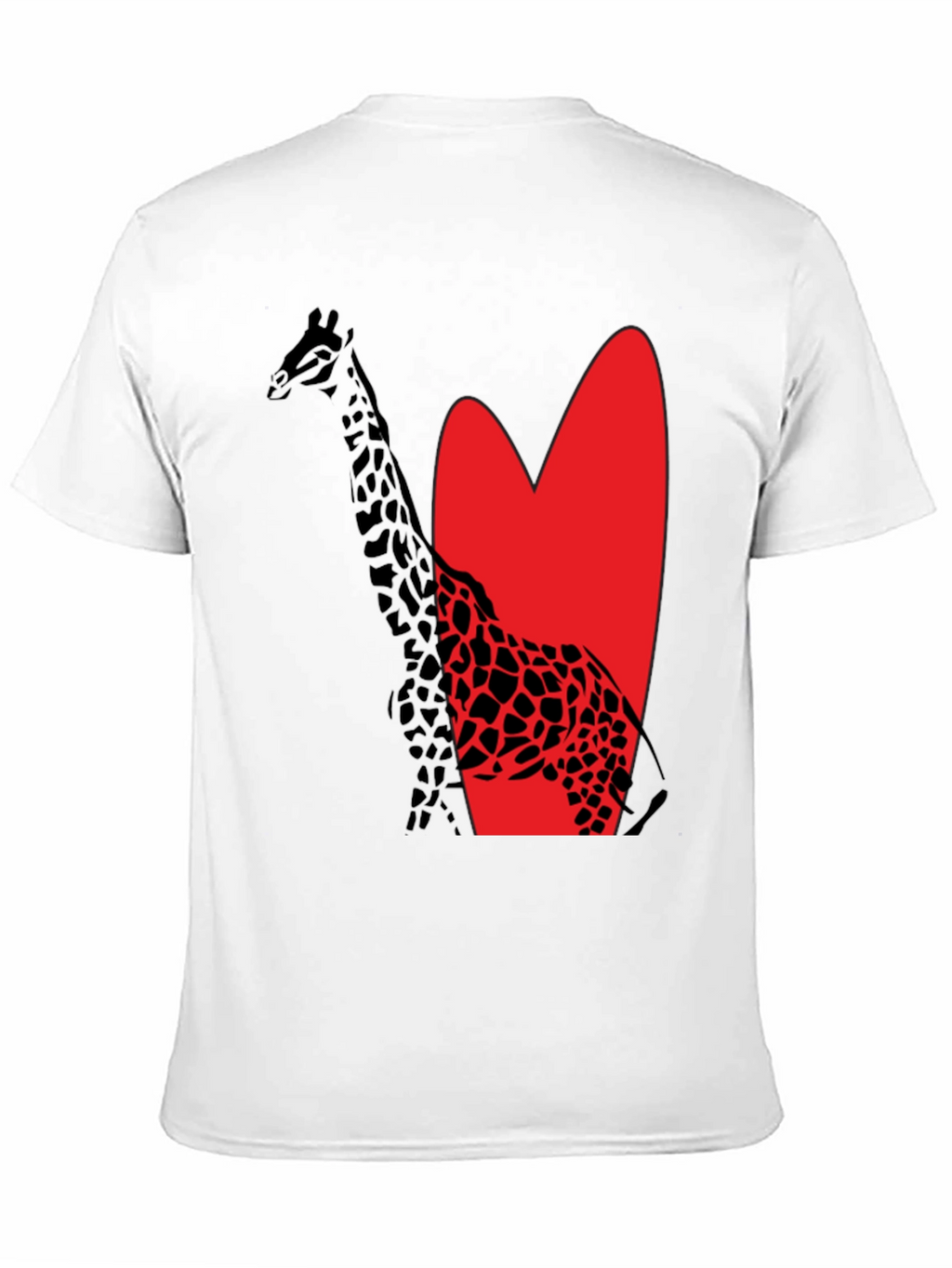 Giraffe Heart Graphic Tee - Stylish Mens Black T-Shirt
