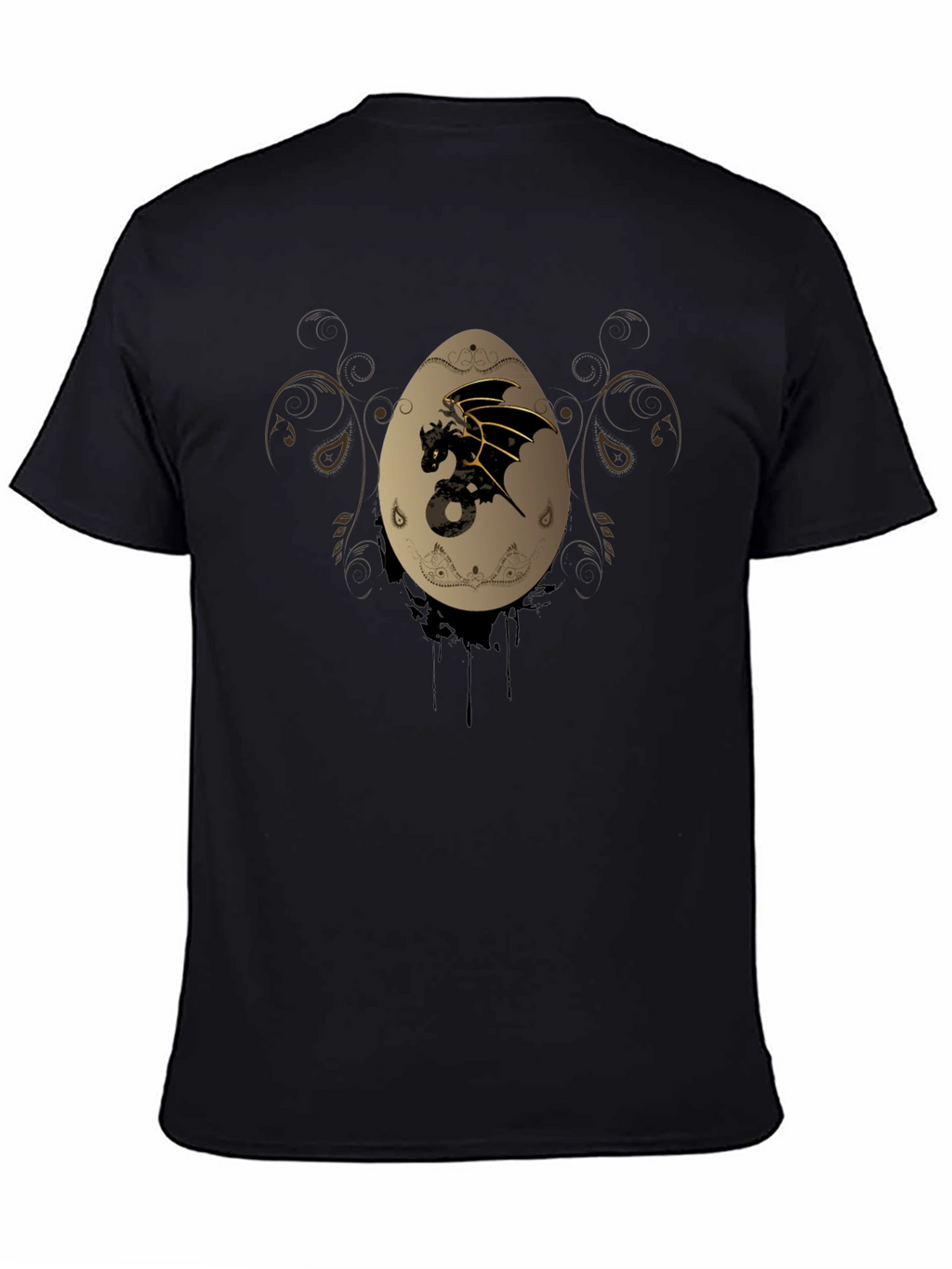 Dragon Egg Graphic Print Black T-Shirt