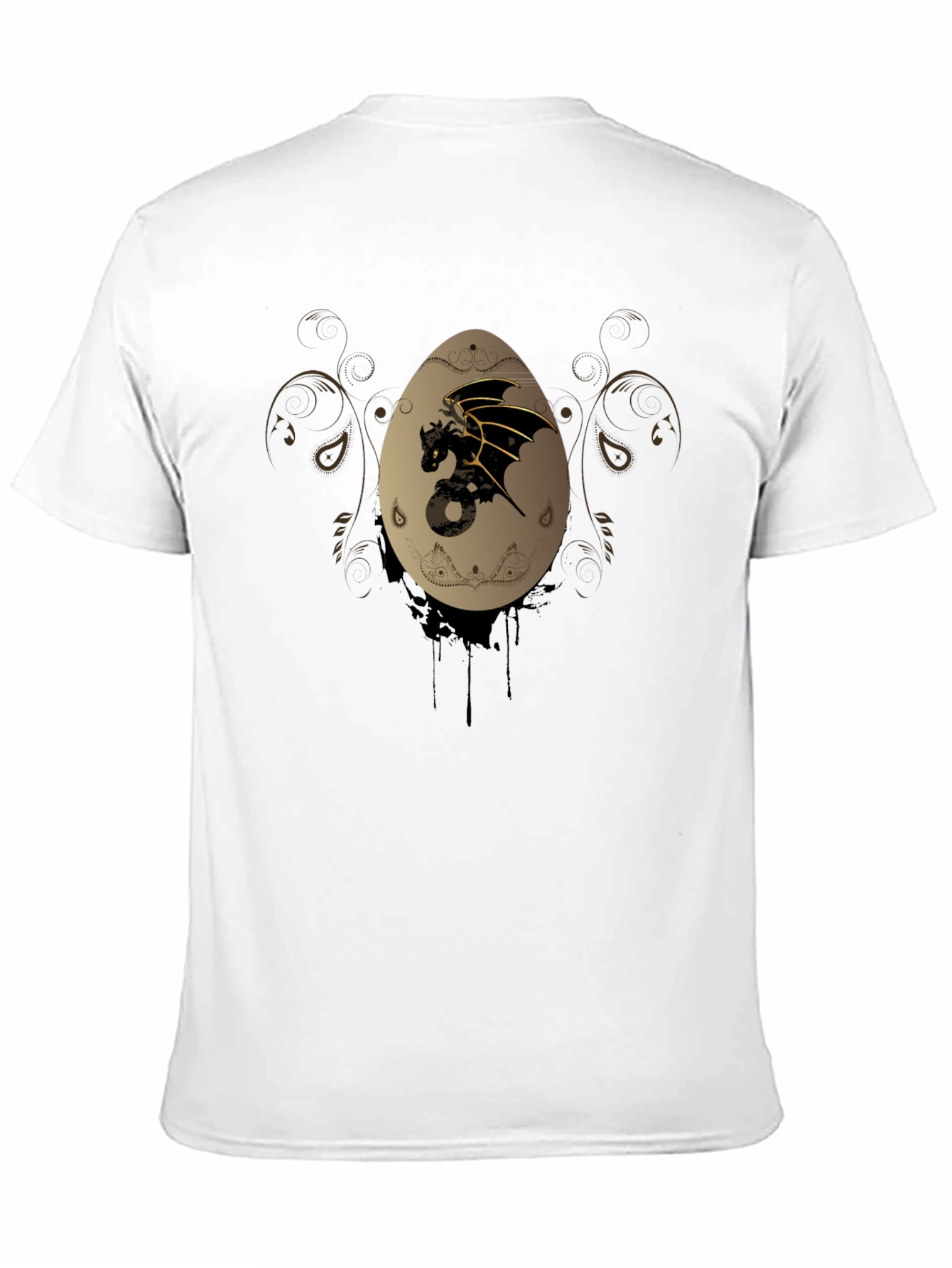Dragon Egg Graphic Print Black T-Shirt