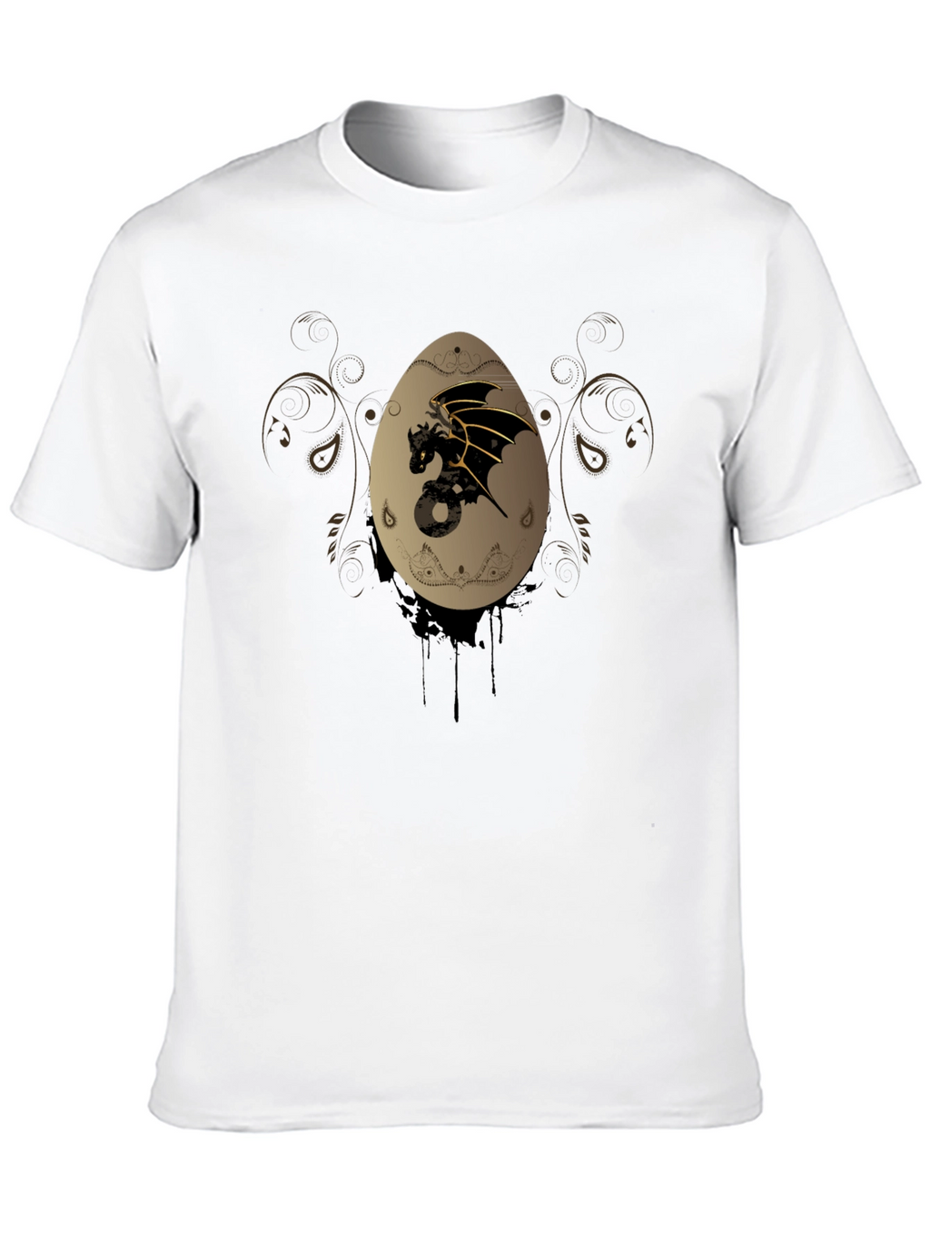Dragon Egg Graphic Print Black T-Shirt