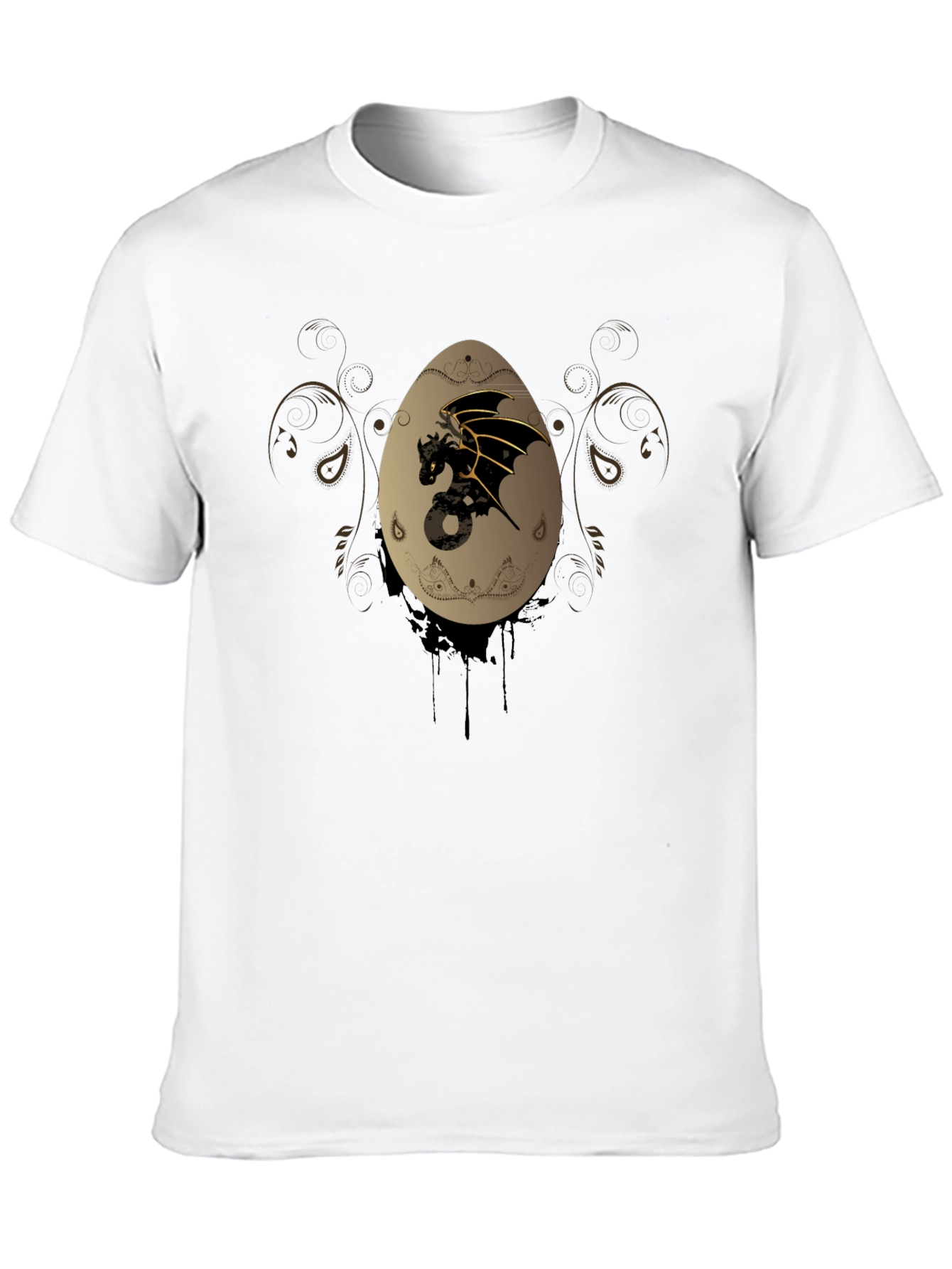 Dragon Egg Graphic Print Black T-Shirt