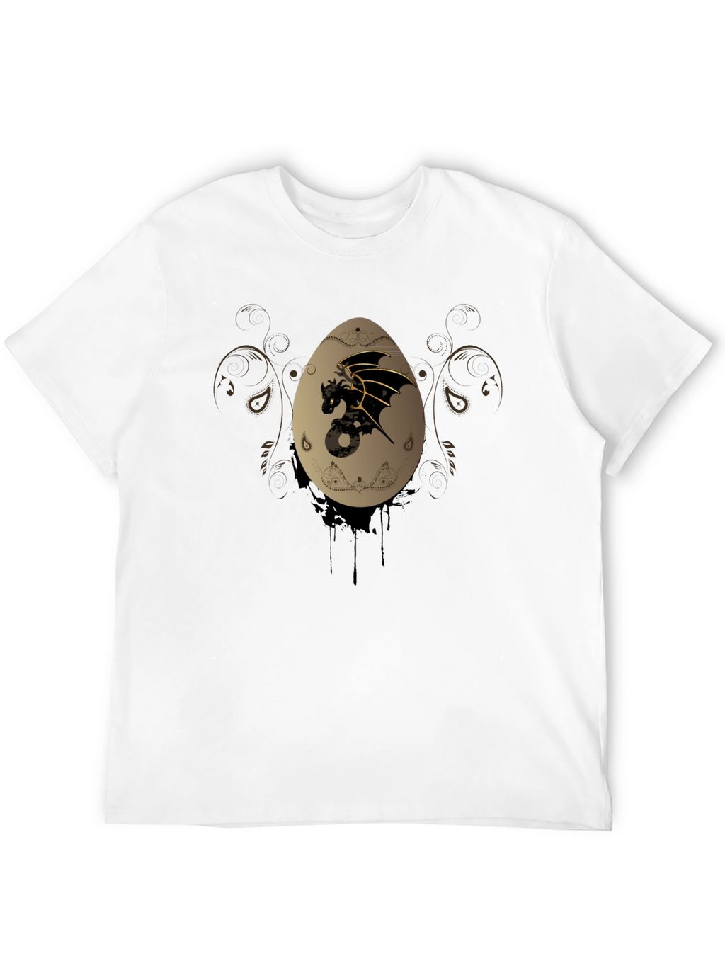 Dragon Egg Graphic Print Black T-Shirt