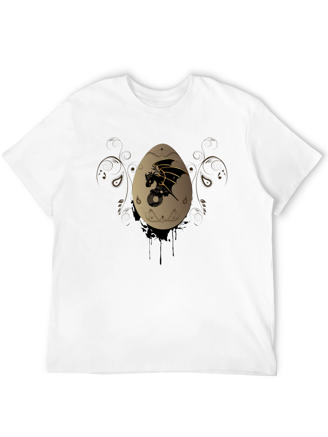 Dragon Egg Graphic Print Black T-Shirt