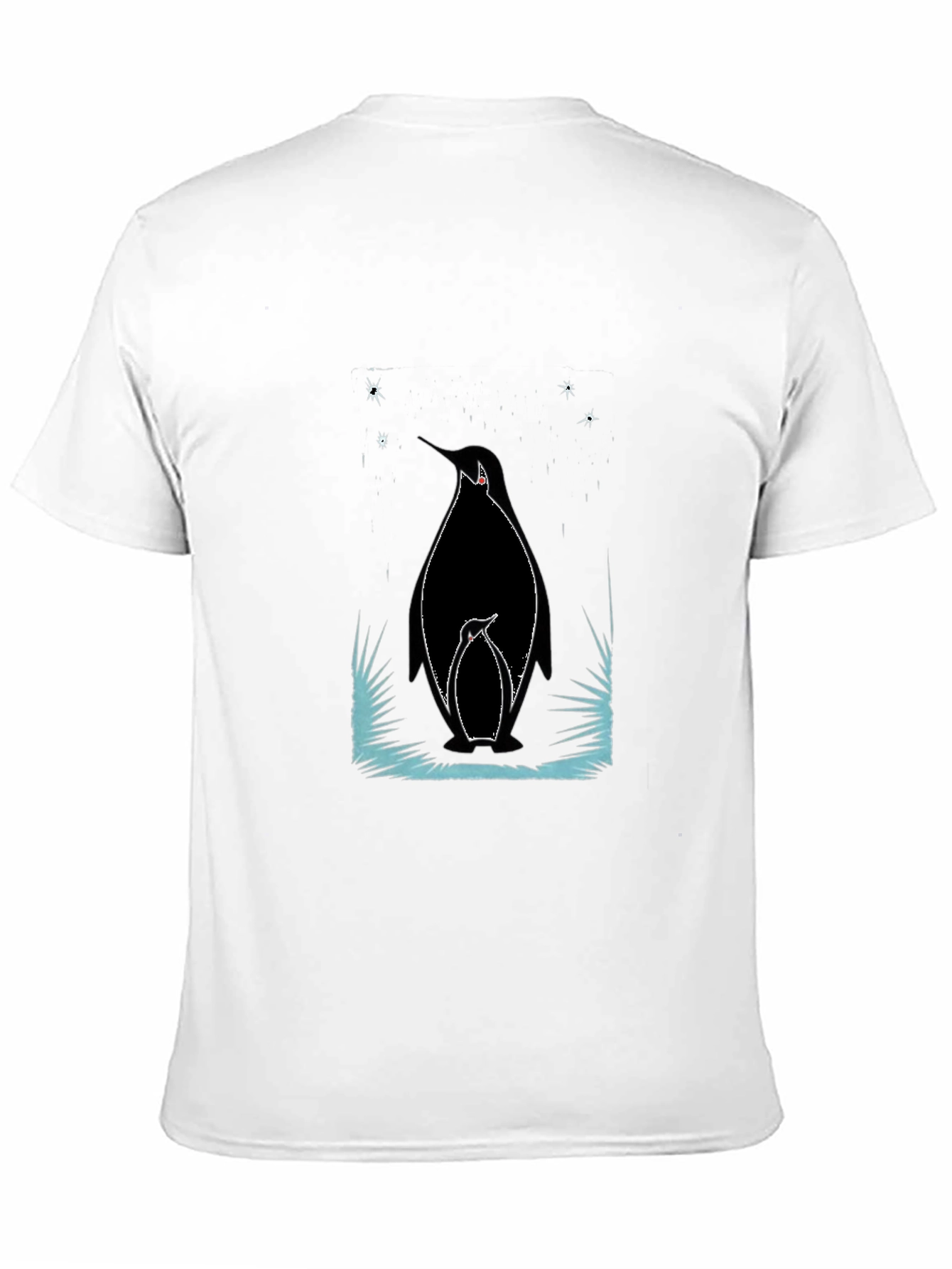 Penguin Family Graphic Tee - Black Cotton Shirt