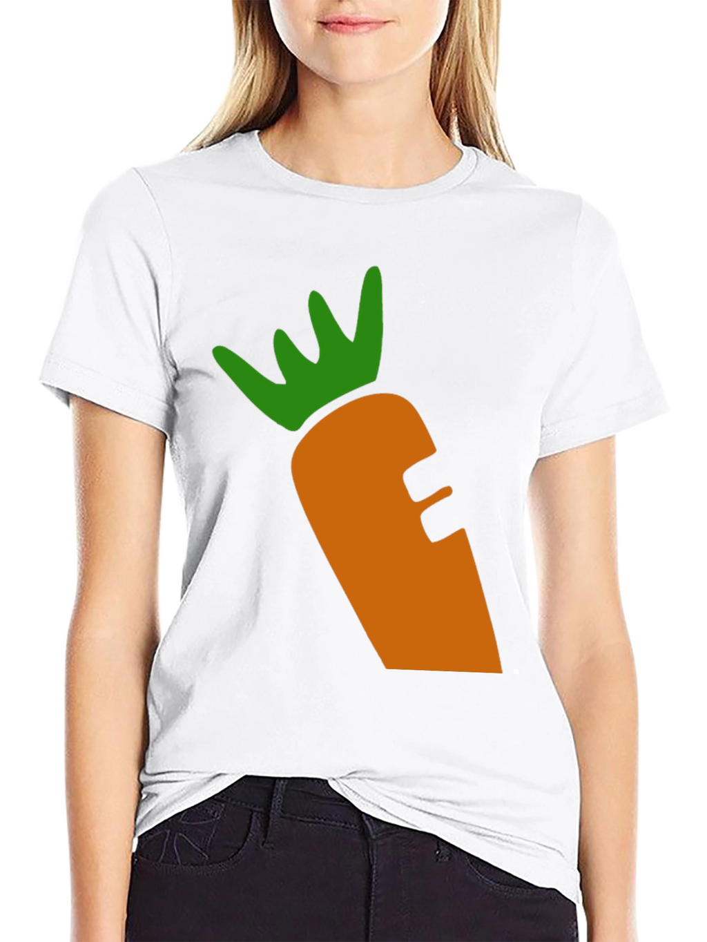 Carrot Graphic Tee - Black Cotton Blend