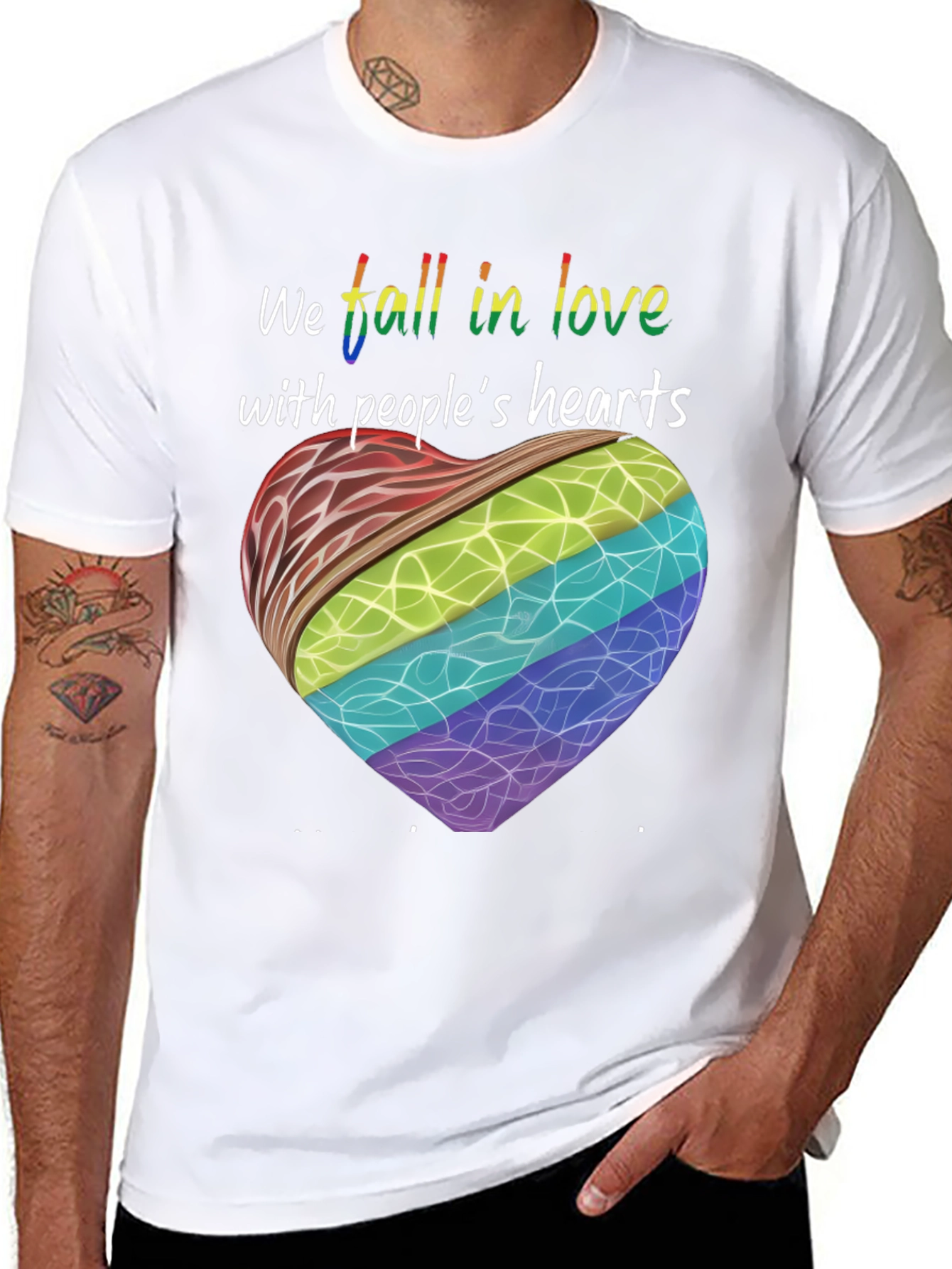 Pride Heart Graphic Tee - Love Knows No Bounds