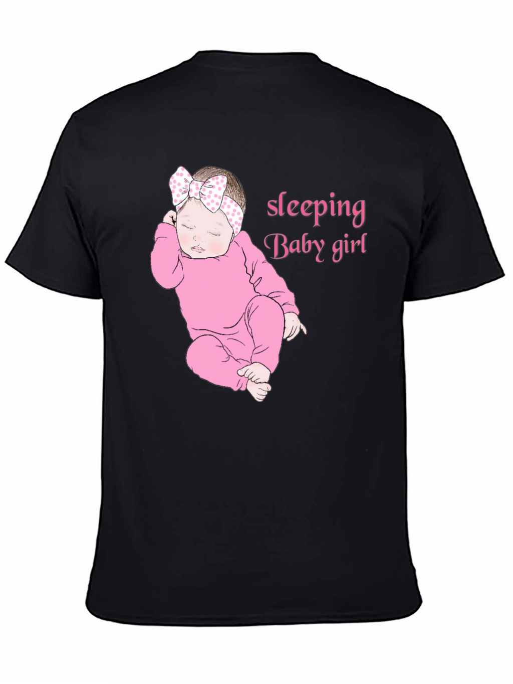 Sleeping Baby Girl Black T-Shirt
