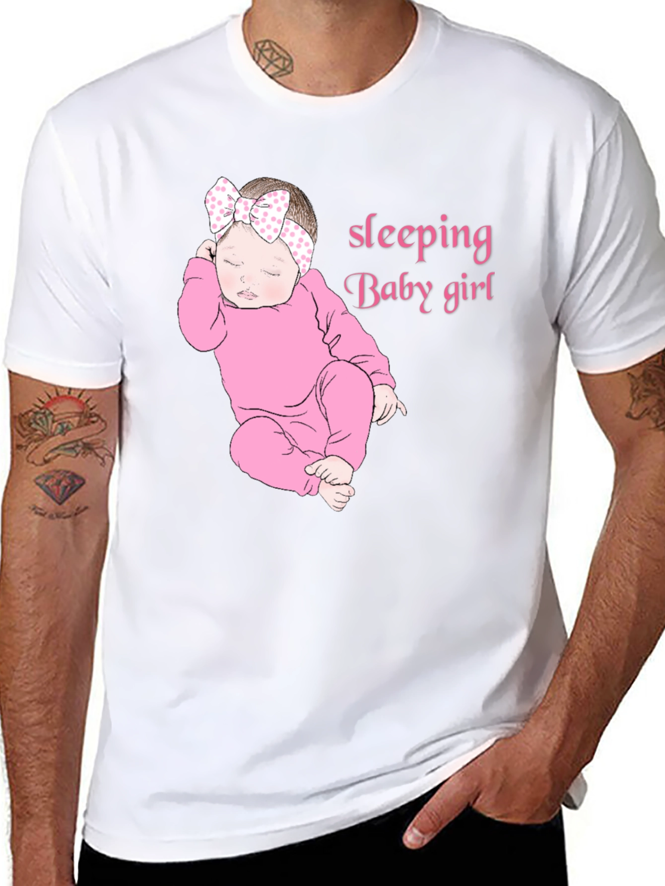 Sleeping Baby Girl Black T-Shirt