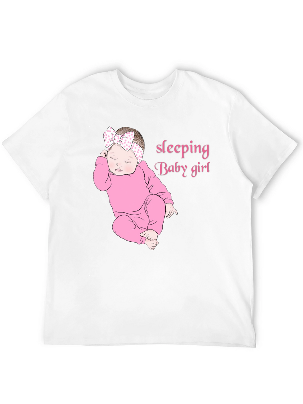 Sleeping Baby Girl Black T-Shirt