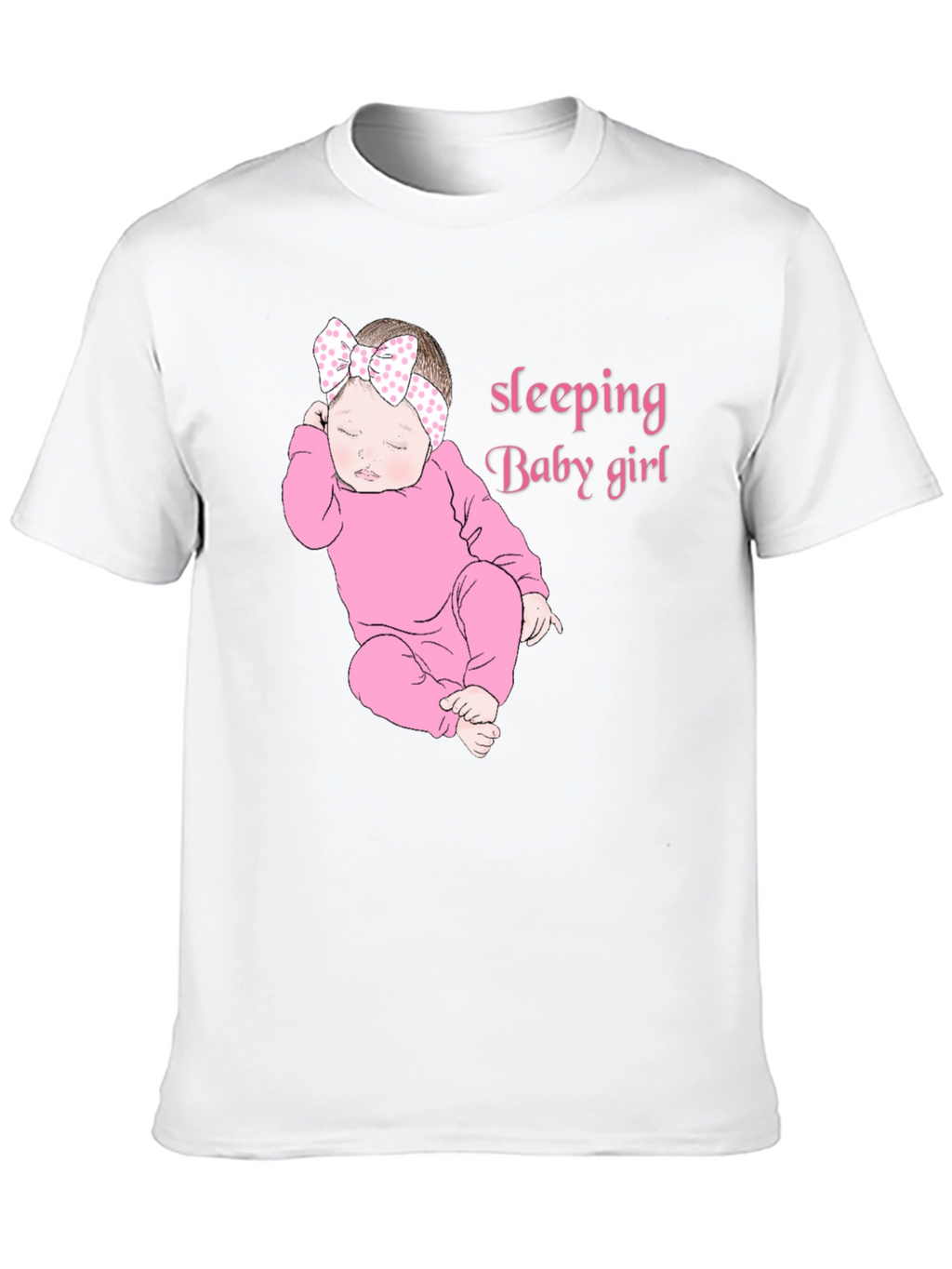 Sleeping Baby Girl Black T-Shirt
