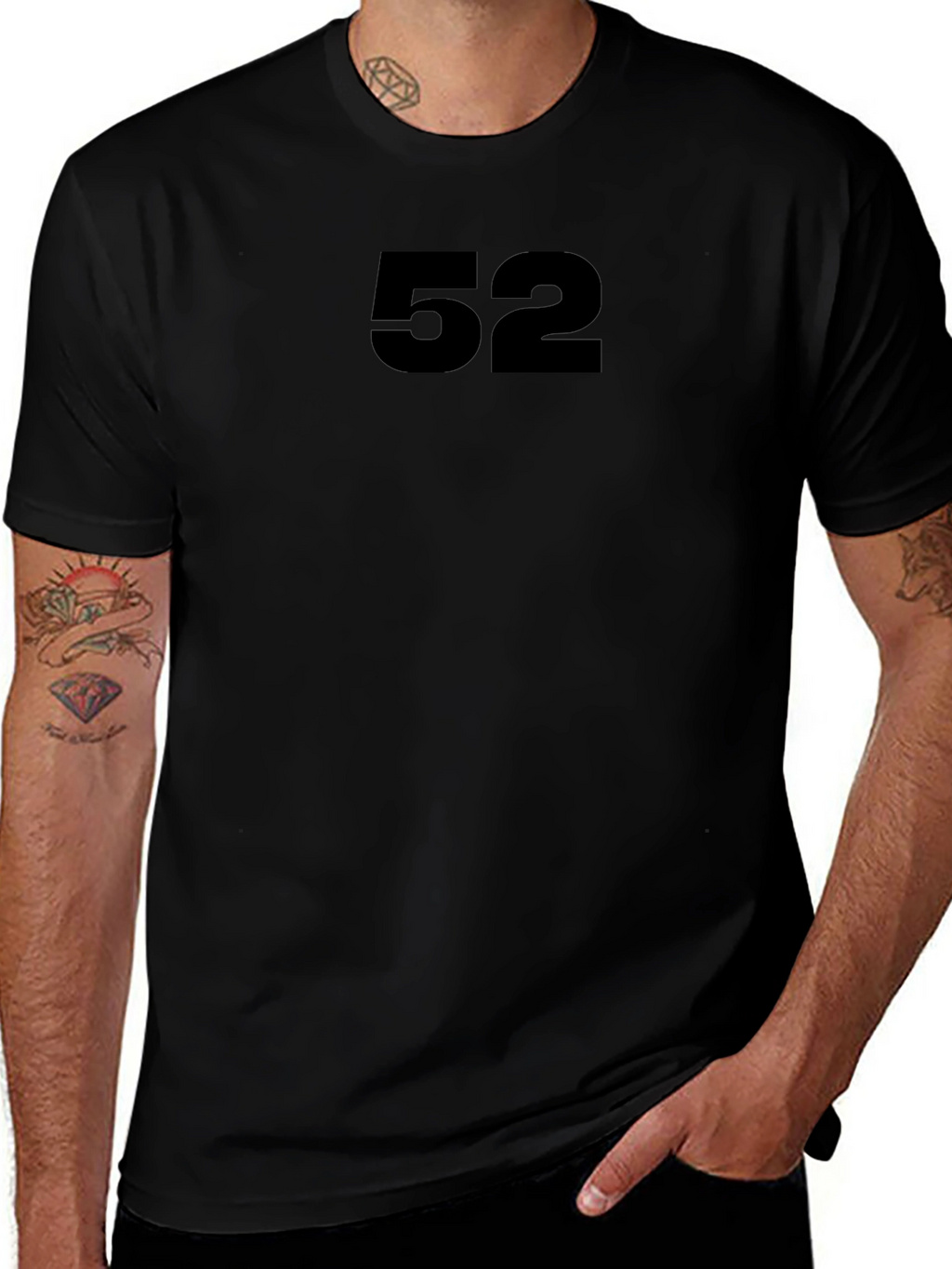 Black T-Shirt with Number 52