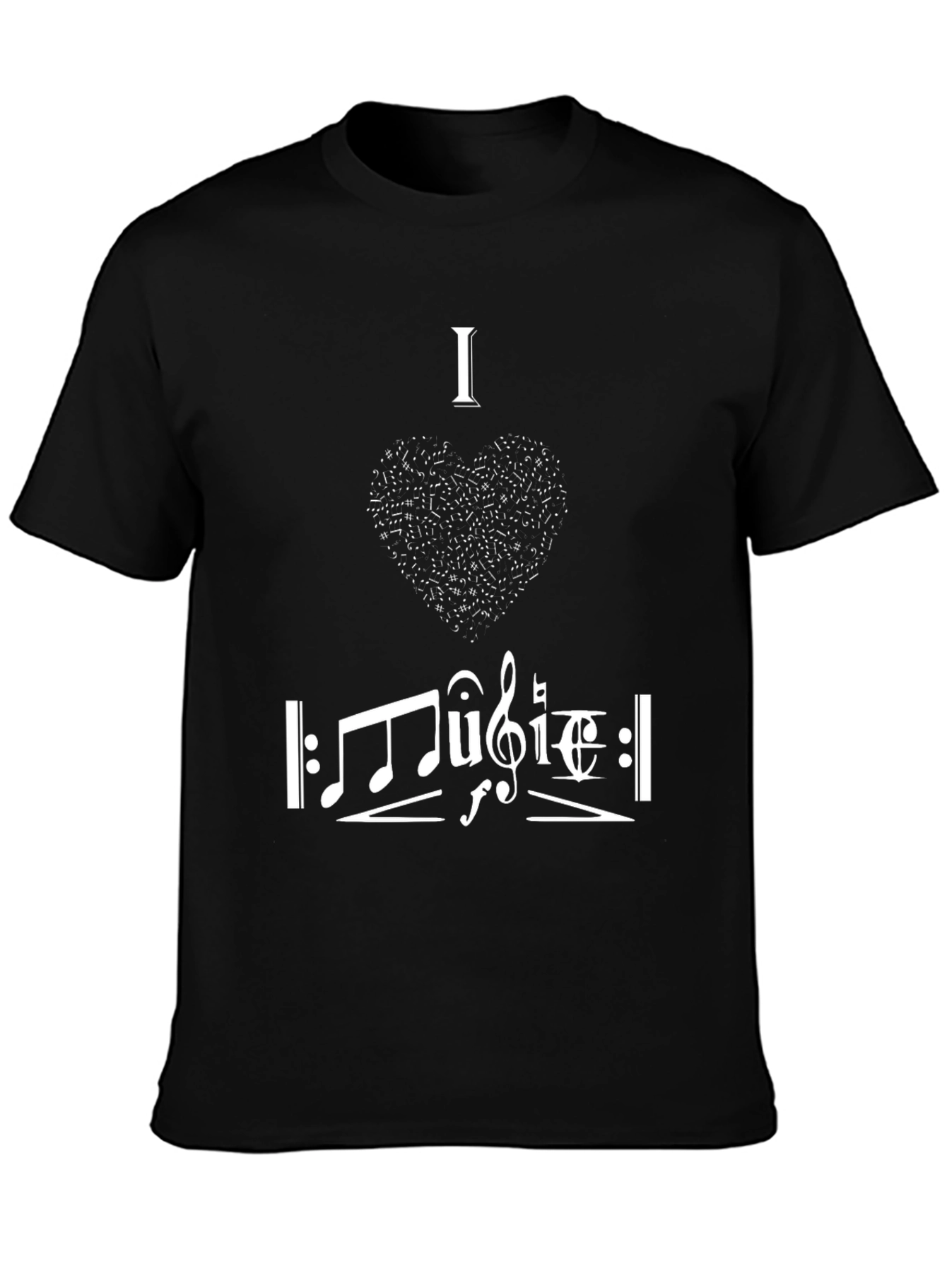 I Heart Music Black T-Shirt