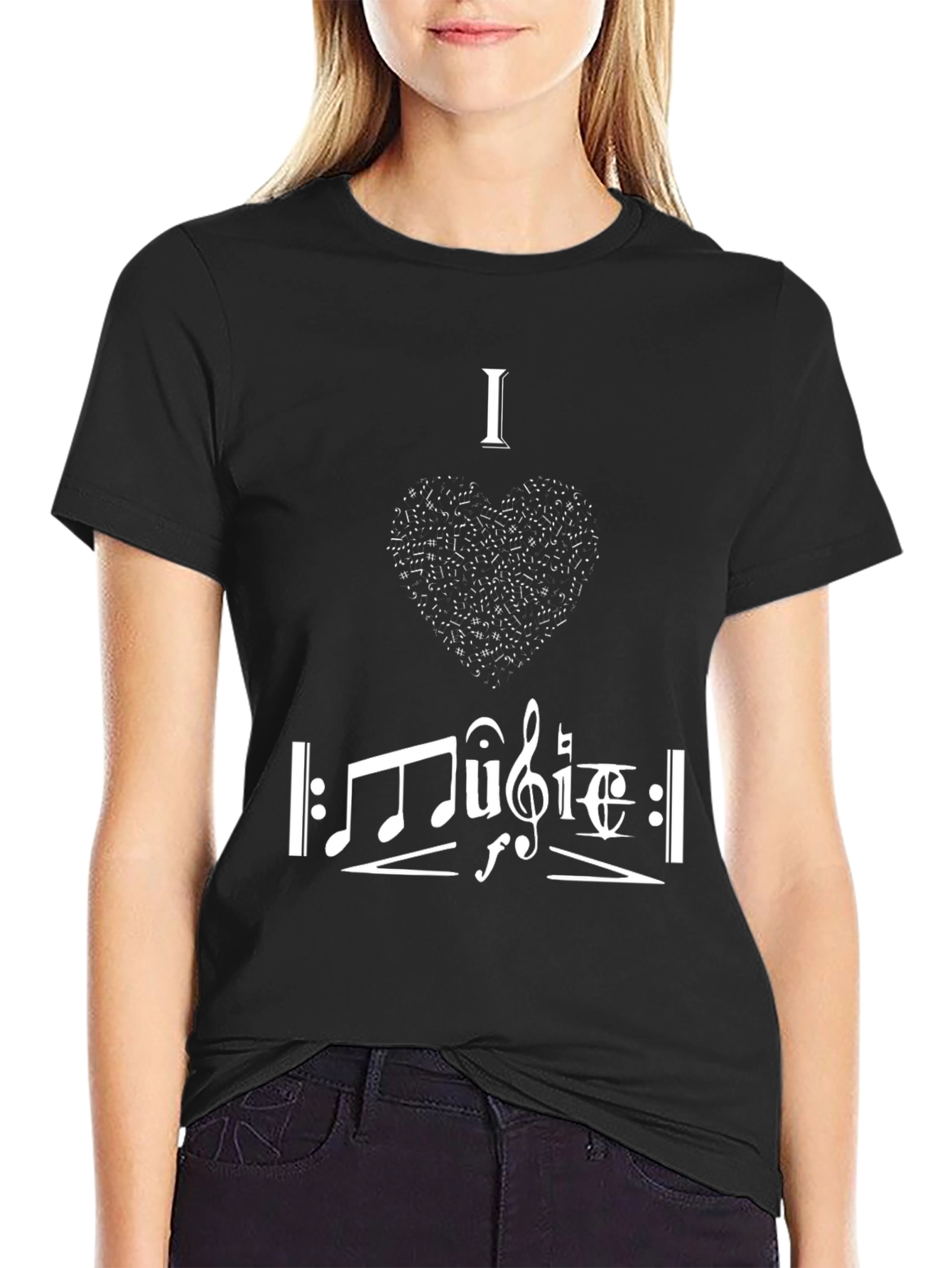 I Heart Music Black T-Shirt