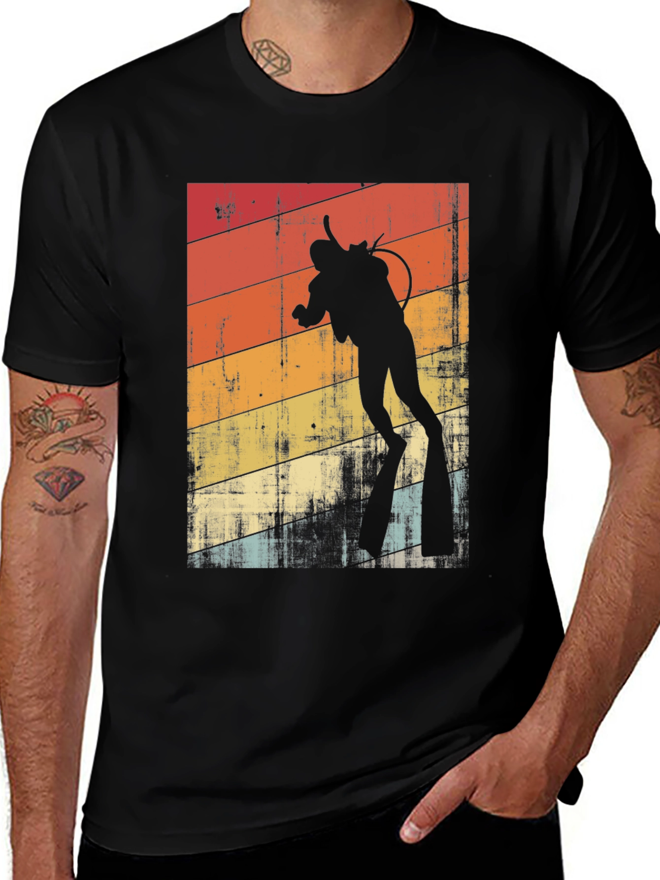 Vintage Diver T-Shirt - Retro Scuba Diving Design