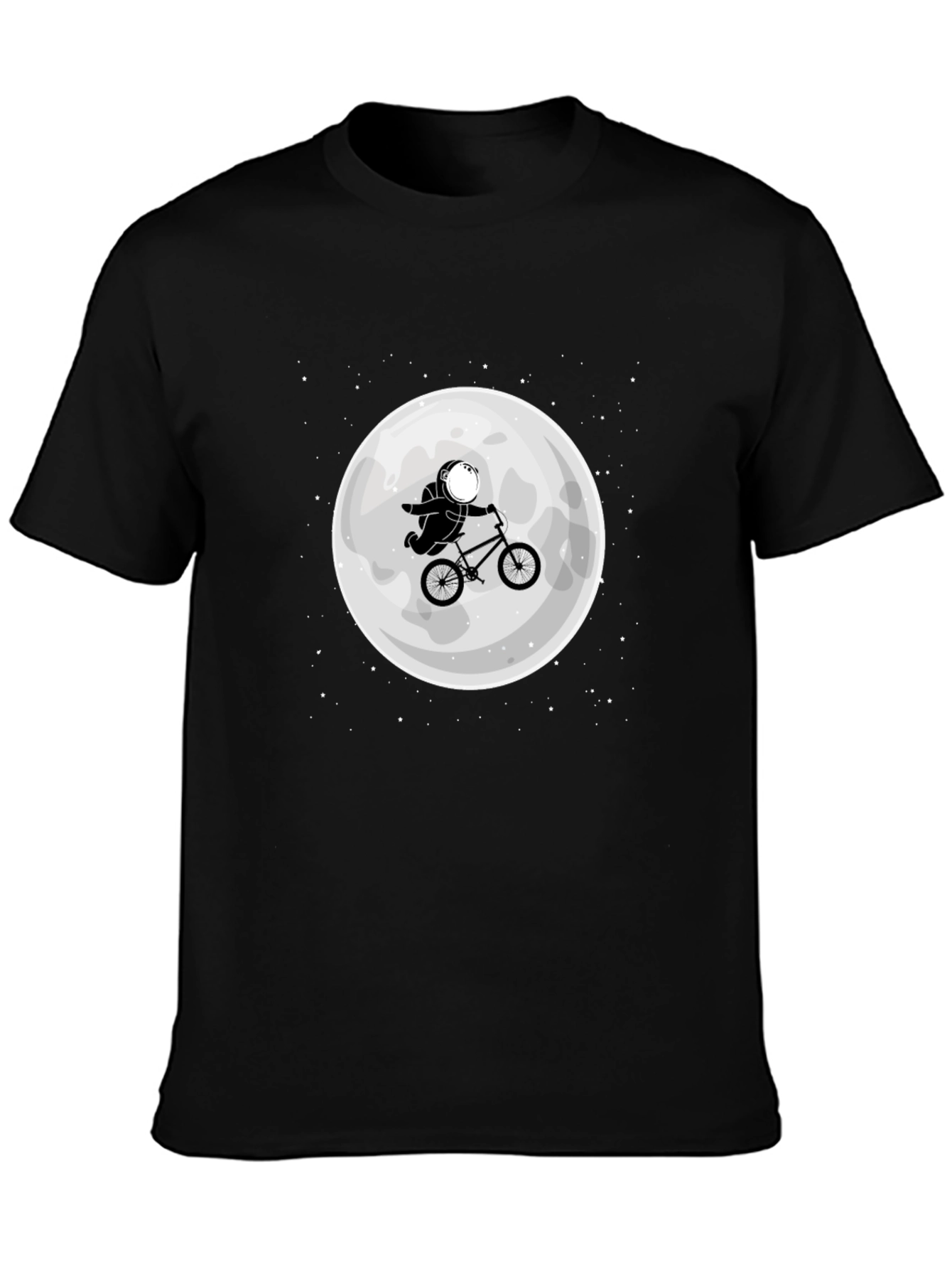 Astronaut Moon Ride T-Shirt - Black Cotton Tee