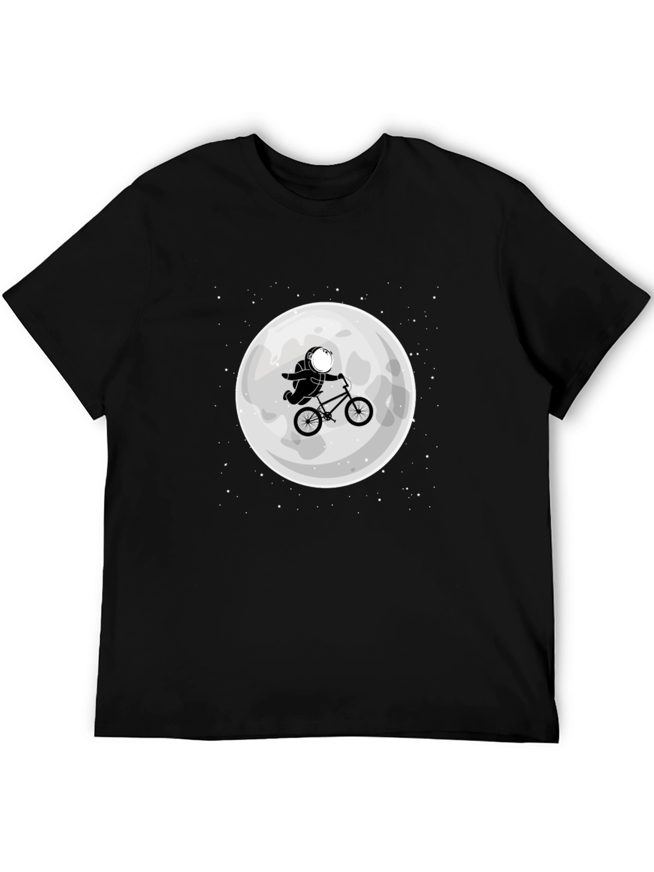 Astronaut Moon Ride T-Shirt - Black Cotton Tee