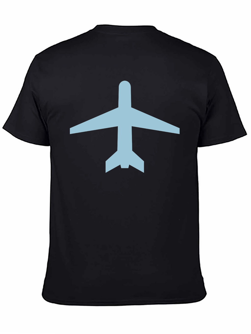 Airplane Graphic Tee - Black Cotton Crew Neck T-Shirt