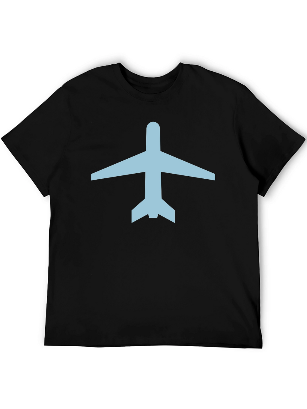 Airplane Graphic Tee - Black Cotton Crew Neck T-Shirt