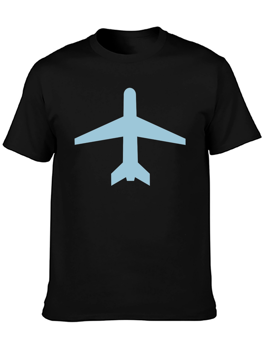 Airplane Graphic Tee - Black Cotton Crew Neck T-Shirt