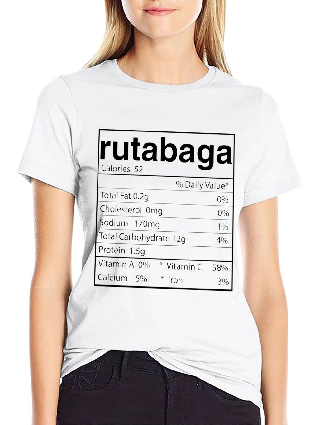 Rutabaga Nutrition Facts Mens Black T-Shirt