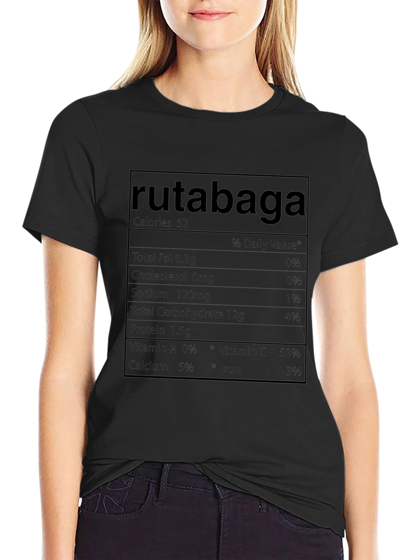 Rutabaga Nutrition Facts Mens Black T-Shirt