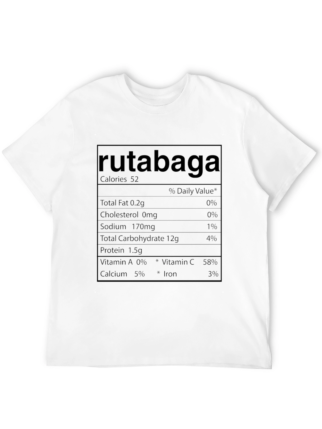 Rutabaga Nutrition Facts Mens Black T-Shirt