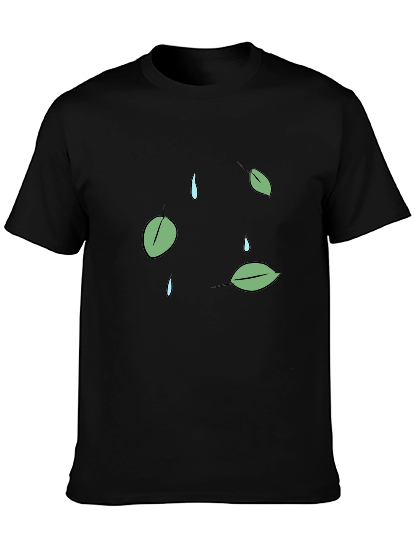 Leaf & Raindrop Graphic T-Shirt