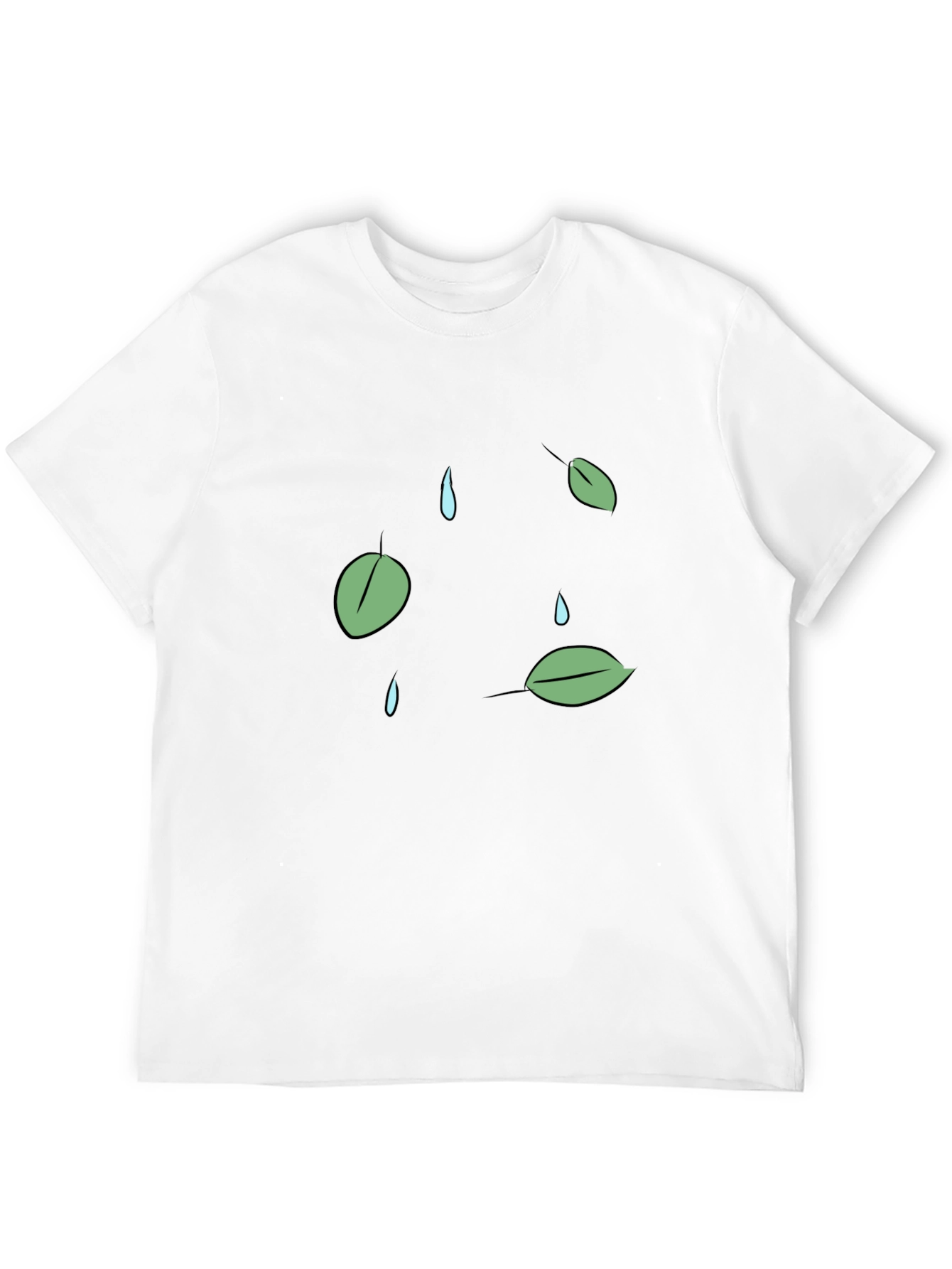 Leaf & Raindrop Graphic T-Shirt