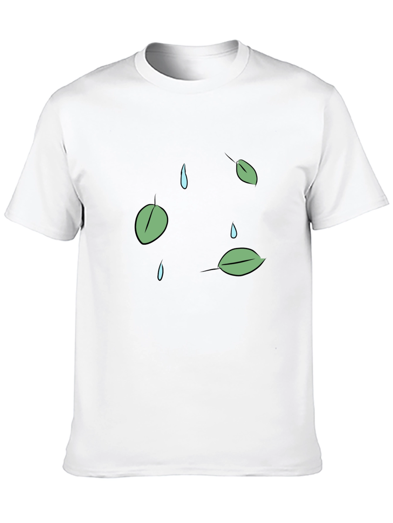 Leaf & Raindrop Graphic T-Shirt