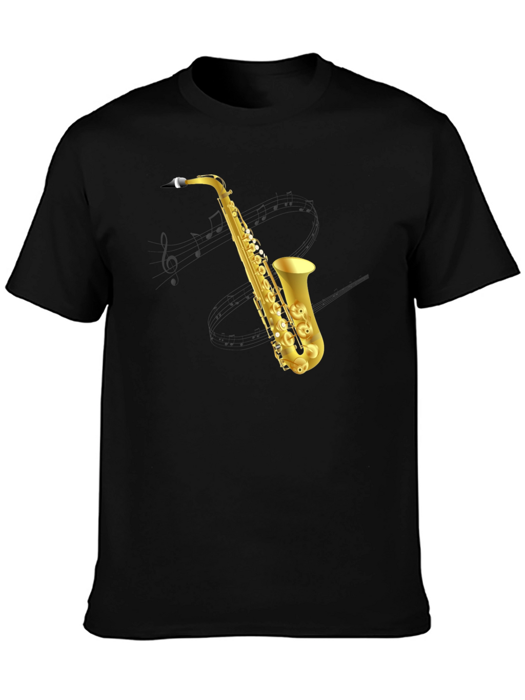 Saxophone Graphic Tee - Musicians Black T-Shirt