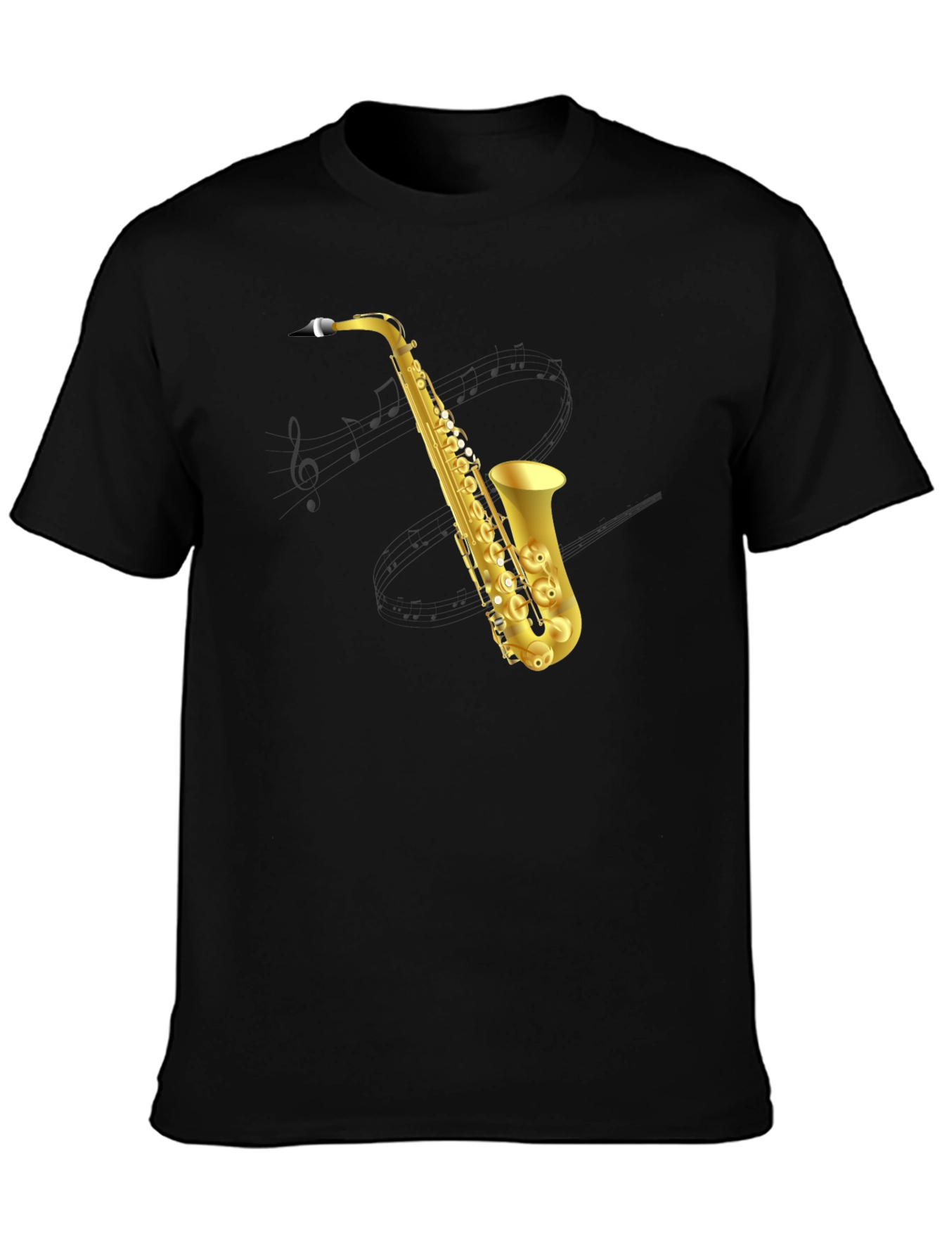 Saxophone Graphic Tee - Musicians Black T-Shirt