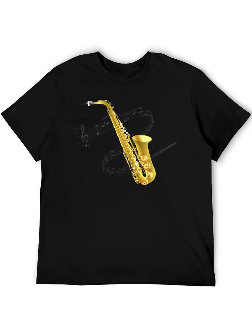 Saxophone Graphic Tee - Musicians Black T-Shirt