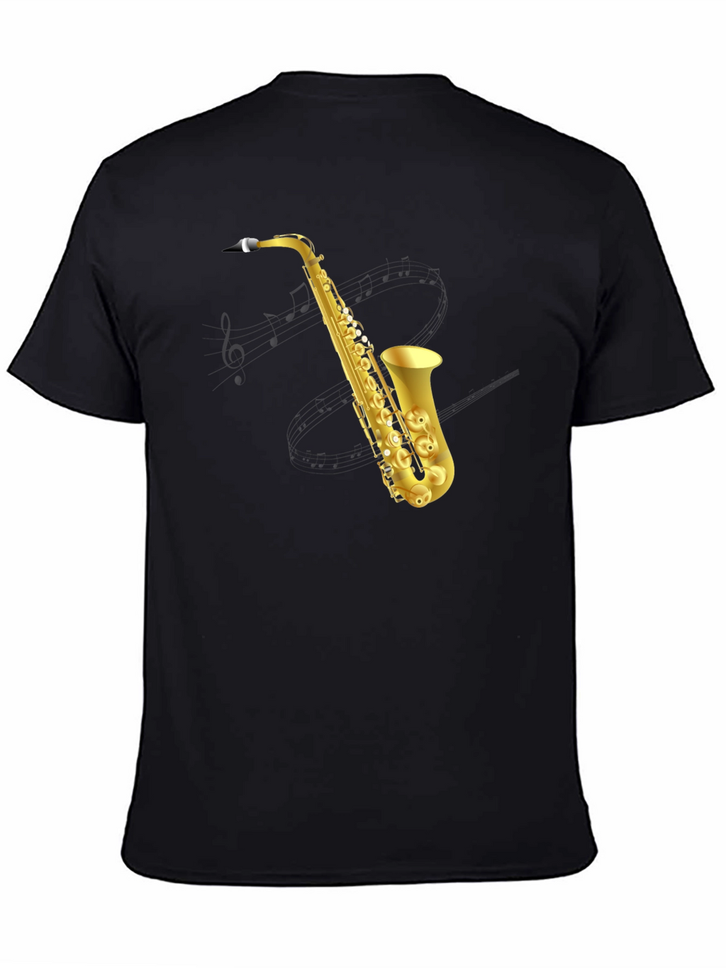 Saxophone Graphic Tee - Musicians Black T-Shirt
