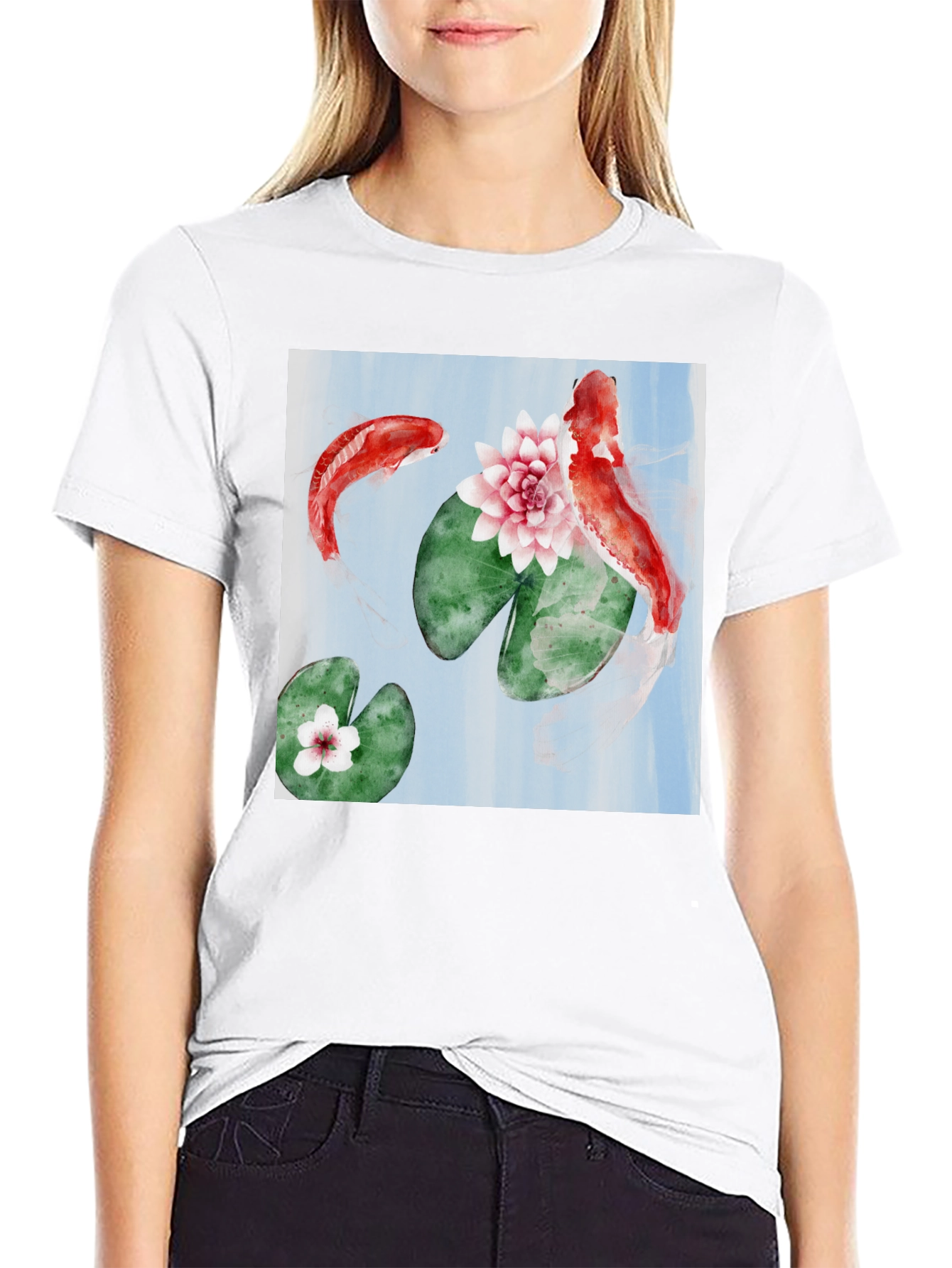 Koi Fish Graphic Tee - Stylish Black T-Shirt
