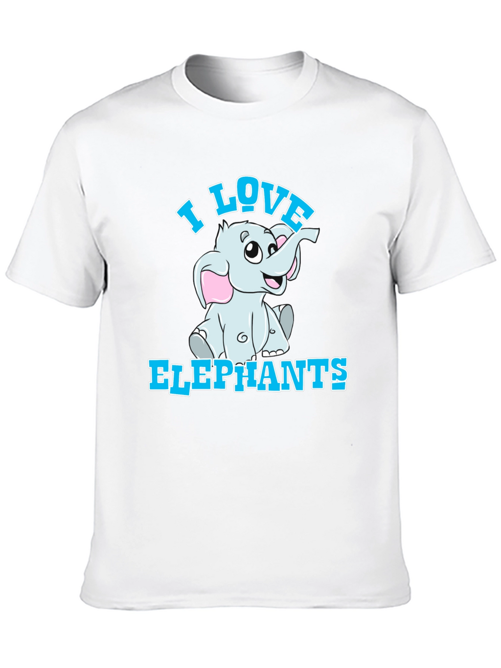 I Love Elephants T-Shirt - Cute Cartoon Graphic Tee