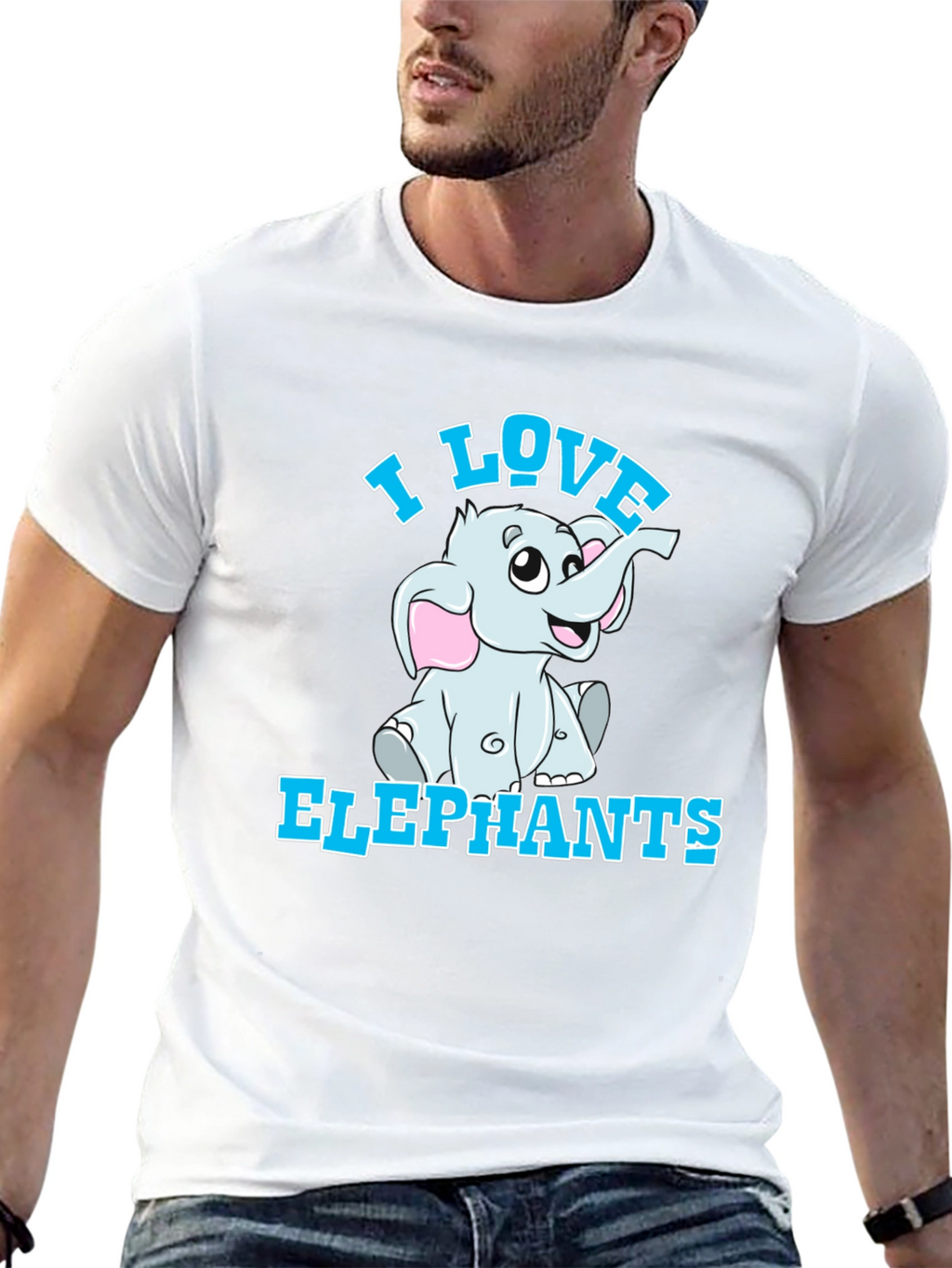 I Love Elephants T-Shirt - Cute Cartoon Graphic Tee