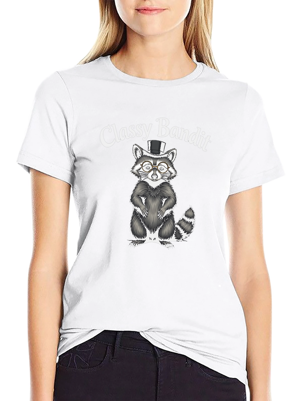 Classy Bandit Raccoon Graphic T-Shirt