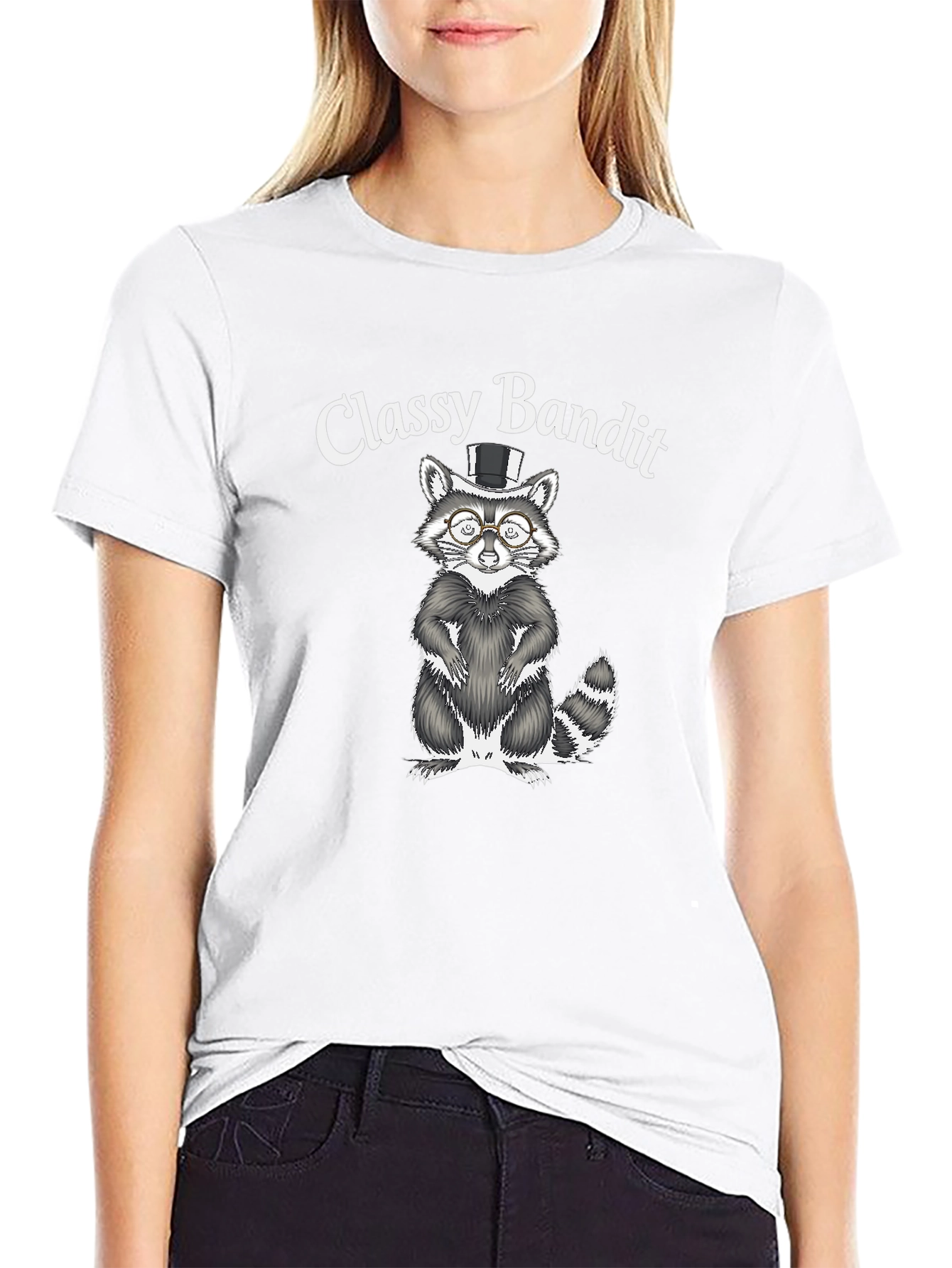Classy Bandit Raccoon Graphic T-Shirt