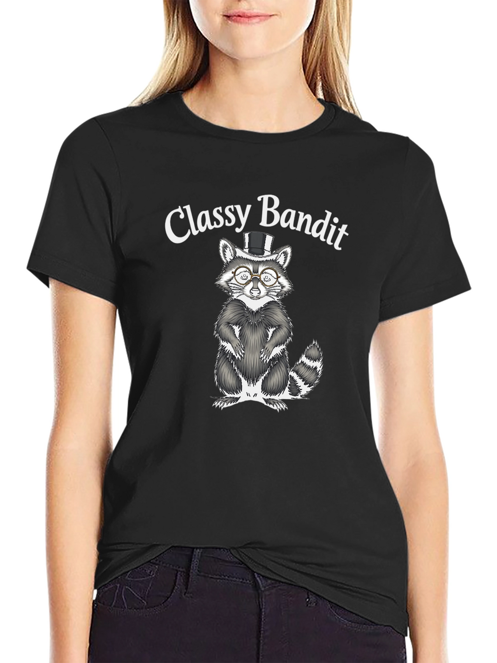 Classy Bandit Raccoon Graphic T-Shirt