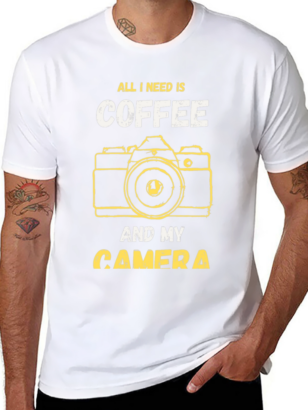 Coffee and Camera Graphic T-Shirt - Photography Lover Tee