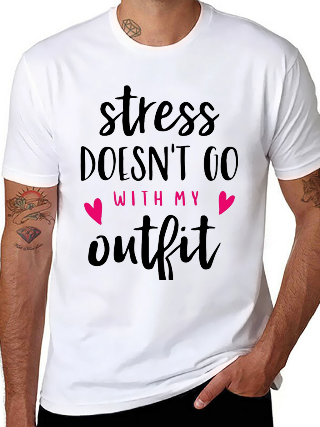 Stress Doesnt Go With My Outfit Black T-Shirt