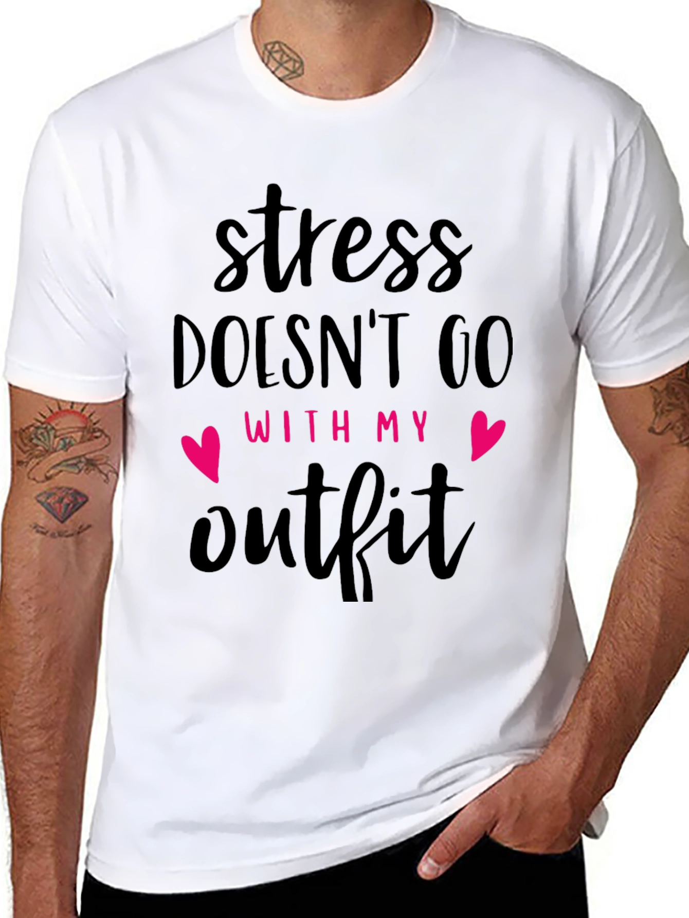 Stress Doesnt Go With My Outfit Black T-Shirt
