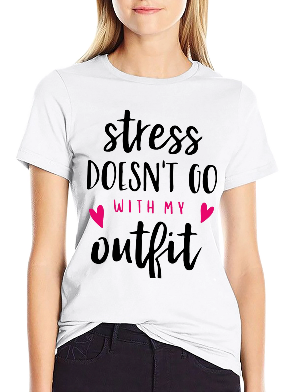 Stress Doesnt Go With My Outfit Black T-Shirt